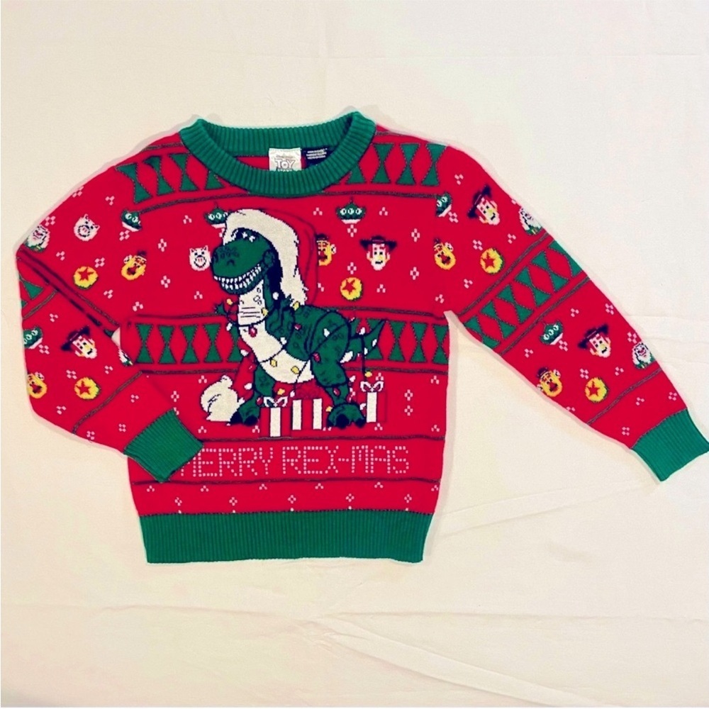 New Toy Story Rex Christmas Sweater Boys 12M Merry Rex-Mas Dinosaur Woody Ugly